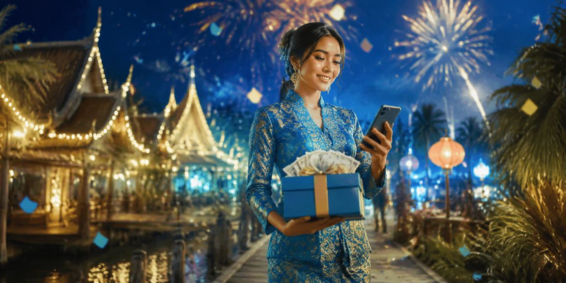 Wanita berbaju kurung menggunakan kasino mudah alih sukan maya di Sarawak